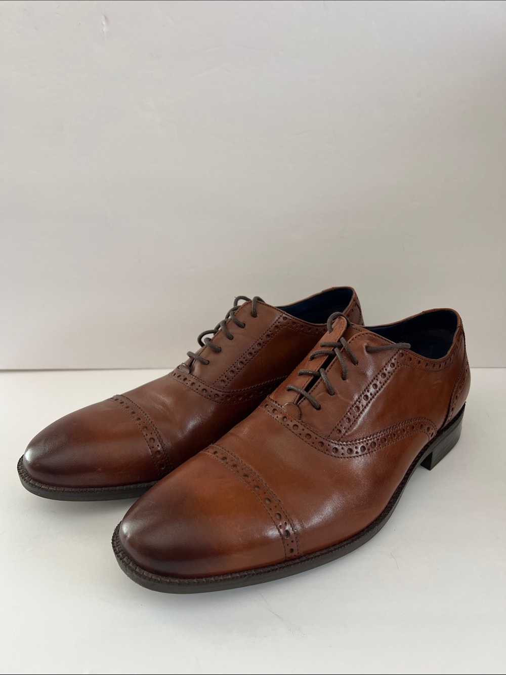 Cole Haan Wayne Cap Toe Oxfords British Tan